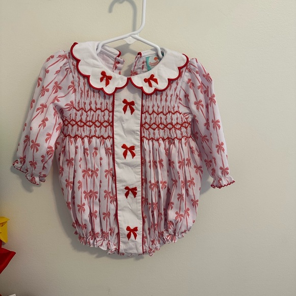 The Smocked Flamingo Other - Charming Red and White Kids Bubble